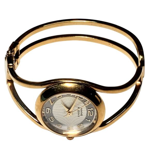 Vintage Gold Tone Anne Klein 2 Women's Cuff Watch 10/1556-7 Unstested - Picture 3 of 5